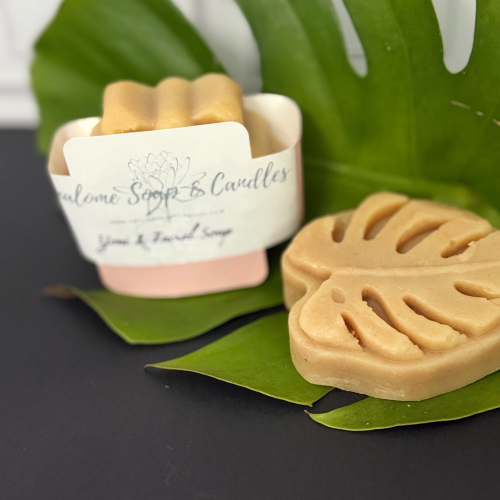 Handcrafted Monstera Yoni Soap Bar - Natural Tan
